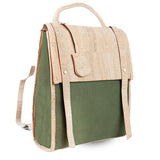 Eco-Friendly Cork and Green Canvas Backpack for Women