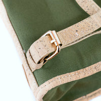 Eco-Friendly Cork and Green Canvas Backpack for Women