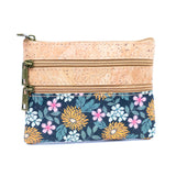 Triple Zip Cork Mini Wallet