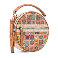 Printed Cork Round Crossbody Bag for Women  BAGD-584