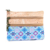 Triple Zip Cork Mini Wallet