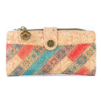 Patchwork-Stitched Cork Long Wallet – BAGD-592