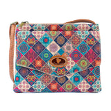 Floral Printed Cork Crossbody Purse for Women