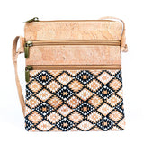 Sustainable Statement Piece: Floral Double-Zip Cork Crossbody