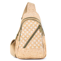 Cork Sling Bag with Printed Front Panel –-Lightweight Eco-Friendly Crossbody