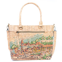 Printed Cork Crossbody & Handbag: Versatile Style