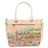 Printed Cork Crossbody & Handbag: Versatile Style