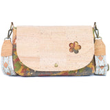 Cork Crossbody Bag with Interchangeable Charm – Natural & Yellow Vegan Shoulder Bagc