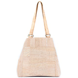 Eco-Friendly Cork Tote Bag for Women with Front Pocket