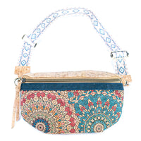 Mandala Magic Chest Bag: Cork and Cotton Fusion