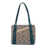 Cork Shoulder Bag with Double Zipper Pockets