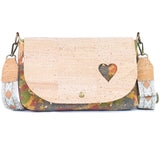 Cork Crossbody Bag with Interchangeable Charm – Natural & Yellow Vegan Shoulder Bagc