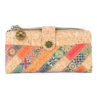 Patchwork-Stitched Cork Long Wallet – BAGD-592