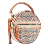 Printed Cork Round Crossbody Bag for Women  BAGD-584