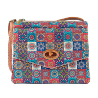 Floral Printed Cork Crossbody Purse for Women