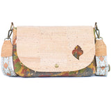 Cork Crossbody Bag with Interchangeable Charm – Natural & Yellow Vegan Shoulder Bagc