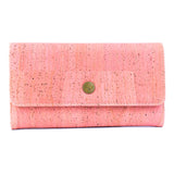 Women’s Natural Cork Long Wallet – Sustainable Vegan Wallet with Multiple Compartments