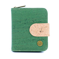 🌿 Stylish Solid-Color Cork Women's Short Wallet