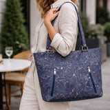 Eco-Friendly Cork Tote Bag with Marble Print - Vegan Leather Shoulder Bag BAGP-340