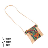 Eco-Friendly Cork Crossbody Bag with Floral Print - Vegan Leather Shoulder Bag - BAGP-342