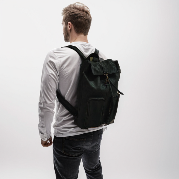 Elegant Urban Cork Men Backpack in Black and  Brown BAGP-267