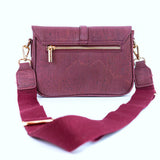 Elegant Cork Crossbody Bag for Women – Vibrant Red & Natural Shades