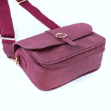 Elegant Cork Crossbody Bag for Women – Vibrant Red & Natural Shades