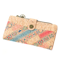 Patchwork-Stitched Cork Long Wallet – BAGD-592