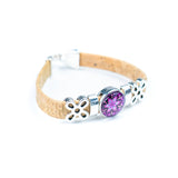 10mm Portuguese Cork Bangle | Mandala Geometric Pattern