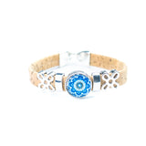 10mm Cork Bracelet with Mandala Geometric Pattern