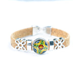 10mm Cork Bracelet with Mandala Geometric Pattern