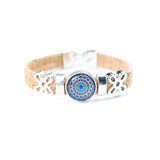 10mm Cork Bracelet with Mandala Geometric Pattern