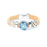 10mm Cork Bracelet with Mandala Geometric Pattern