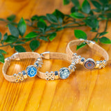 10mm Cork Bracelet with Mandala Geometric Pattern