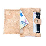 Natural Cork Small Wallet with Zipper Coin Pocket Bag-2233
