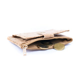 Natural Cork Small Wallet with Zipper Coin Pocket Bag-2233