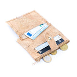 Natural Cork Small Wallet with Zipper Coin Pocket Bag-2233