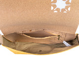 Cork Crossbody Bag with Interchangeable Charm – Natural & Yellow Vegan Shoulder Bagc
