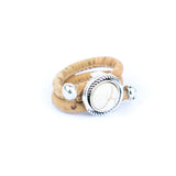 Handcrafted Natural Cork Bracelet & Earring Set – Eco-Chic Portuguese Design (Red, Turquoise & White)