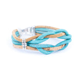 Handmade Braided Cork Bracelet – Natural & Color Mix