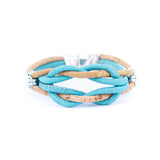 Handmade Braided Cork Bracelet – Natural & Color Mix