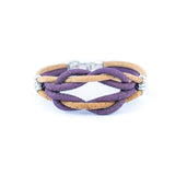 Handmade Braided Cork Bracelet – Natural & Color Mix