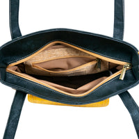 Cork Handbag for Women – Dual Tone Tote with Front Pocket