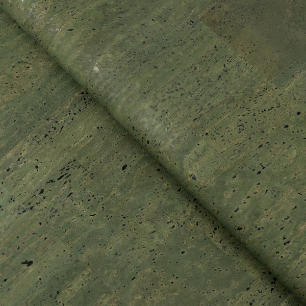 Dark Green Solid Cork Fabric Premium Eco | Corkadia