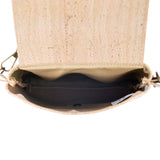 Natural Cork Crossbody Bag with Flap Closure