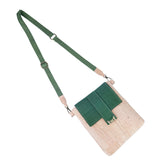 Natural Cork Crossbody Bag with Cat Clasp