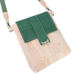 Natural Cork Crossbody Bag with Cat Clasp