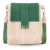 Natural Cork Crossbody Bag with Cat Clasp