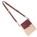 Natural Cork Crossbody Bag with Flap Closure