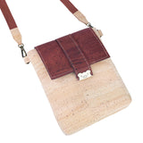 Natural Cork Crossbody Bag with Flap Closure